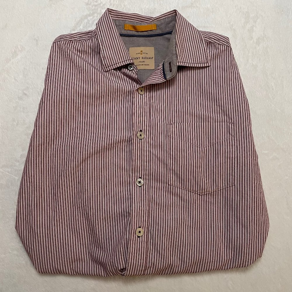 Tommy Bahama Jeans Red and White Button Down Shirt